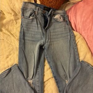 light wash straight leg jeans size 1